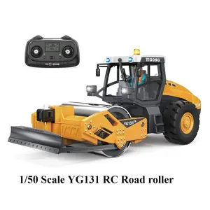 Yg131 Remote Control Road Roller Model, 1/50 Scale Mini Alloy Engineering Vehicle, Lights and Sound, Kids Toy, New 2026