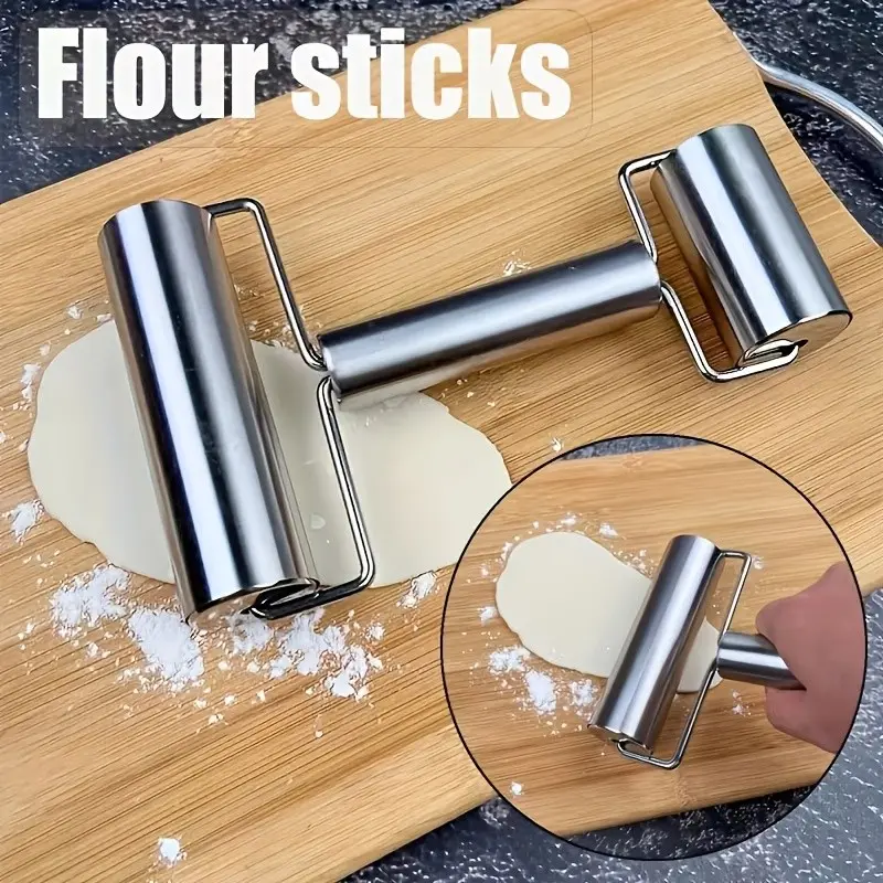 Professional Dough Roller, Dual-Head T-Shaped Non-Stick Pastry Tool, Ideal for Baking, Cooking, and Dessert Prep, Essential Kitchen Tool