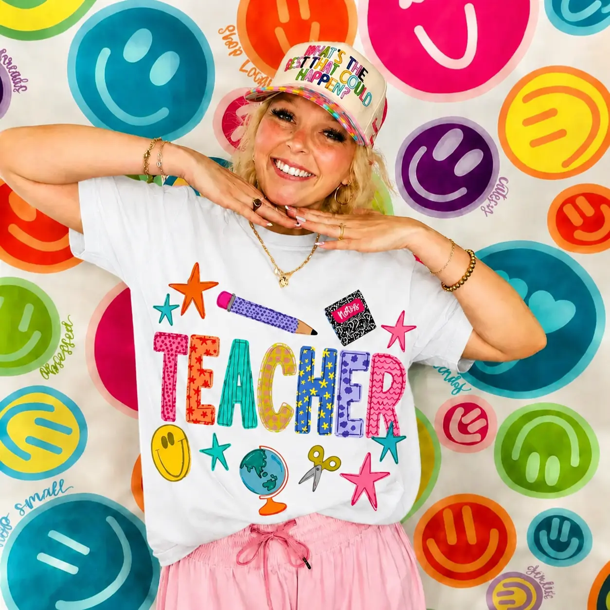 Teacher T-Shirt, Teacher Appreciation TShirt, Teacher Preppy Tee, Hand Drawn T-Shirt, Back to School