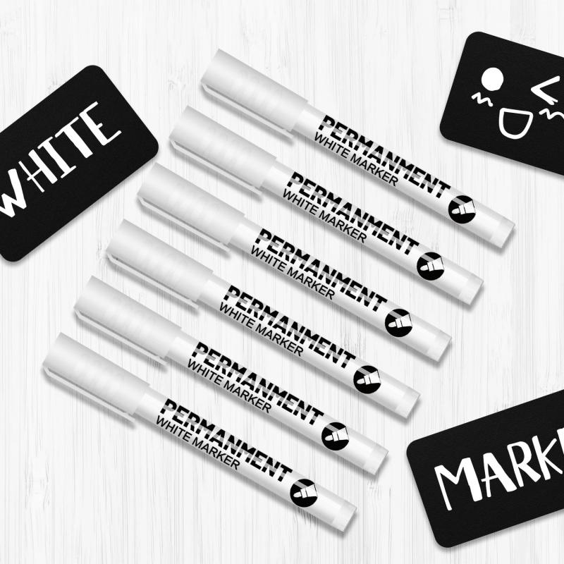 White Acrylic Paint Pens,White Markers Paint Permanent Marker Pens, Fine Tip 1-2mm Waterproof Paint Pen for Fabric Rock Painting Tyre Art Paper Glass for Drawing,Coloring,Graffiti,DIY Crafts