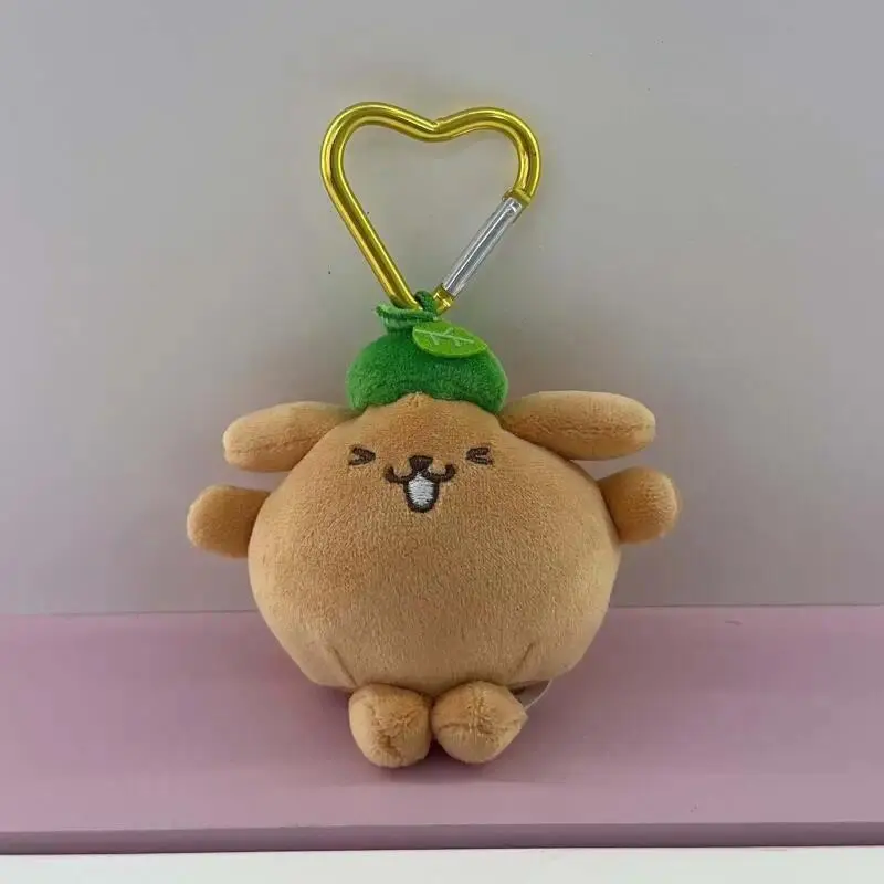 Kawaii Cartoon Pom Pom Purin Fruit Mint Chocolate Plush Toys Keychain Creative Accessories Bag Pendant Doll Friends Holiday Gift