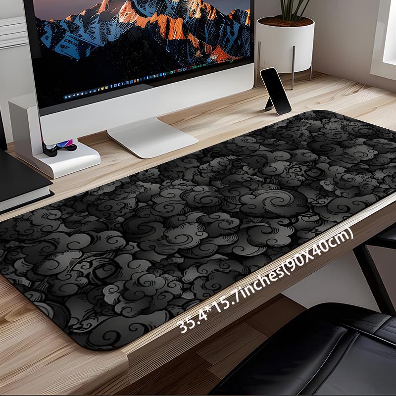 Cloud Pattern Rectangle Gaming Mouse Pad, Non-Slip Rubber Base Desk and Keyboard Mat for Home Office and Game Room, Gaming Desk Accessory, Office Desk Accessories