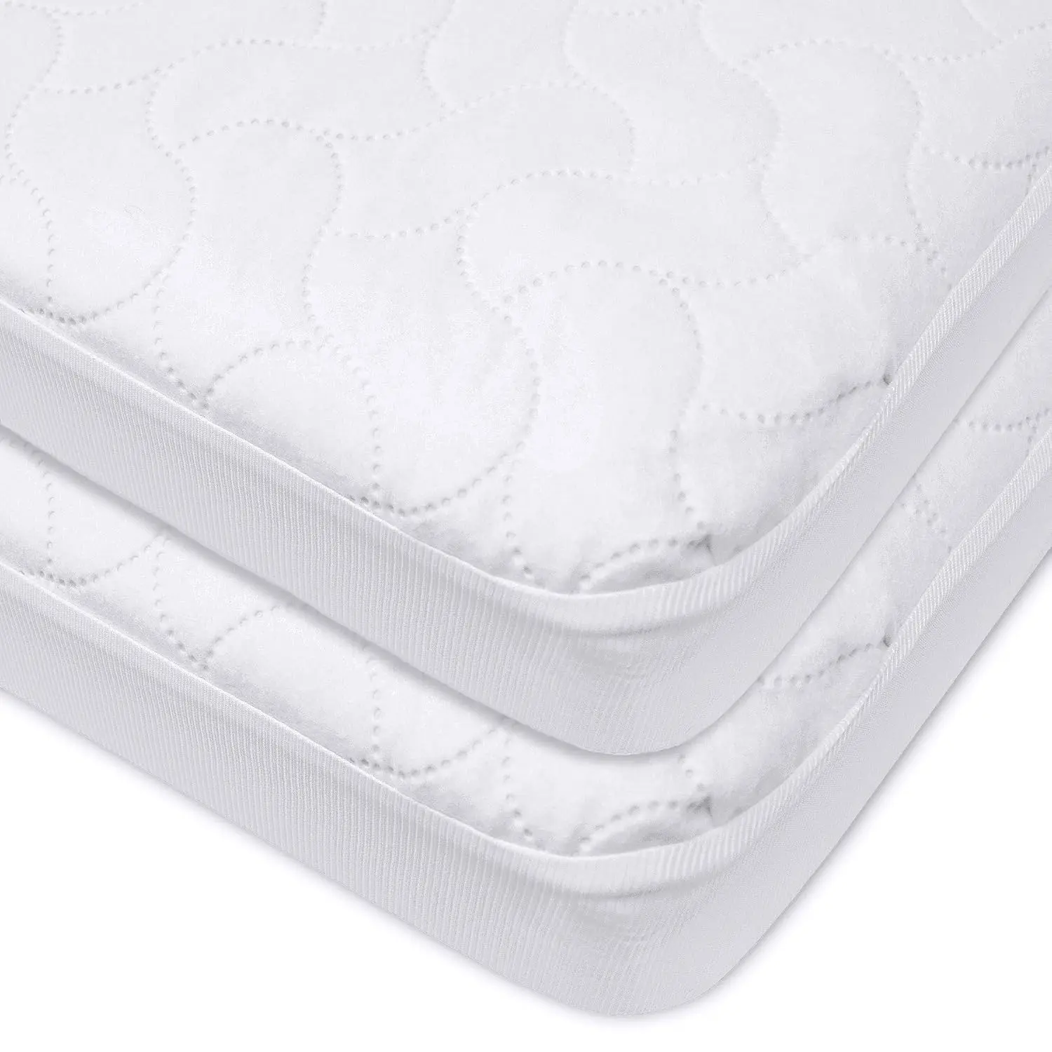 2 Pack Waterproof Crib Mattress Protector 52" x 28" | Fitted Crib & Toddler Mattress Pad Cover - Quilted, Noiseless, Ultra-Soft & Breathable