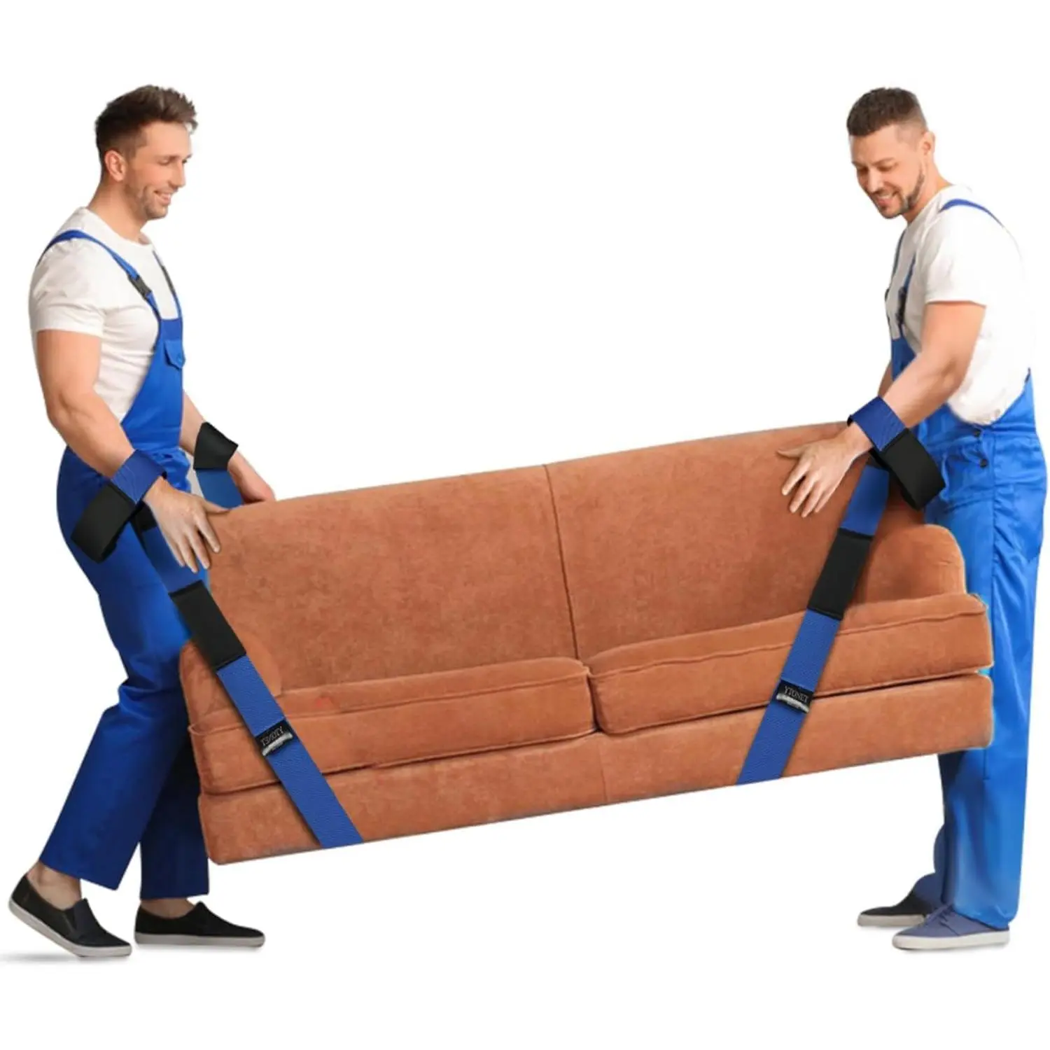 Moving Straps, 2-Person Lifting and Moving System with 12 Comfortable Thickened Sponge Pads, Lifting Straps for Move Furniture, Appliances, Objects up to 800 lbs, 128 Inches, Blue