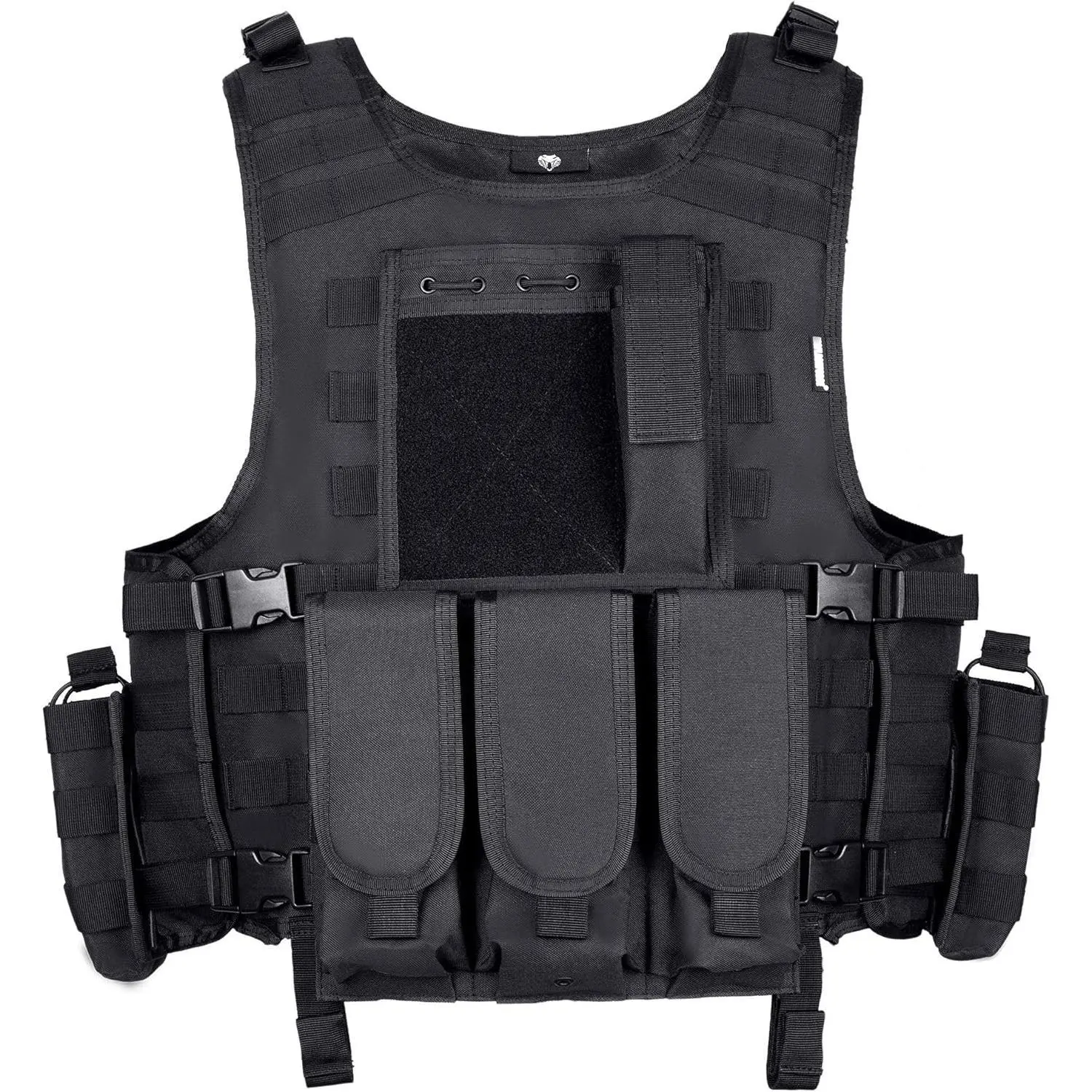 Unisex Adult Nylon Modular Tactical Vest - Multi-Size, Adjustable for Outdoor Airsoft, Paintball