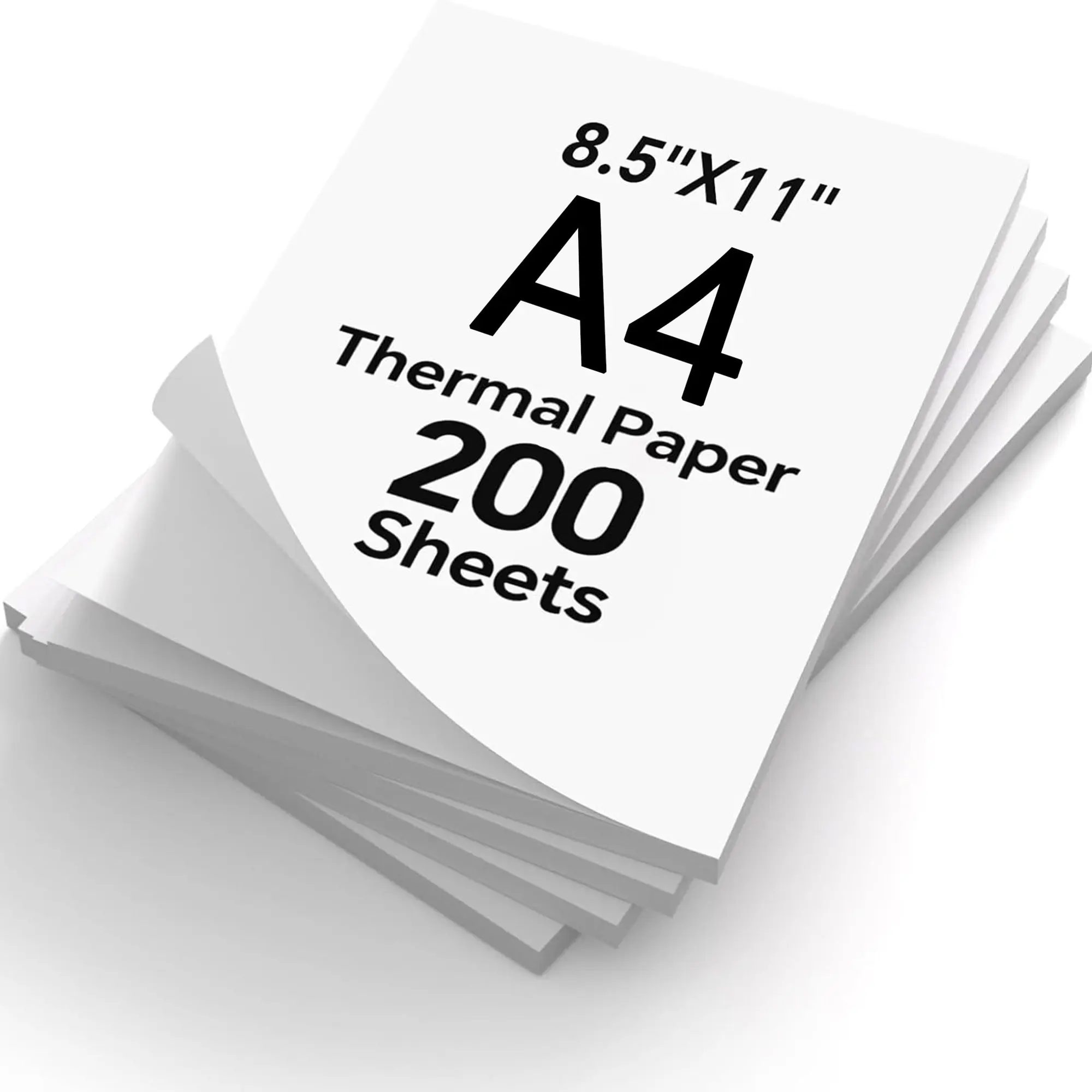 100/200 Sheets A4 Thermal Paper for Portable Printers, Foldable Print Paper for Home Office and Learning Use