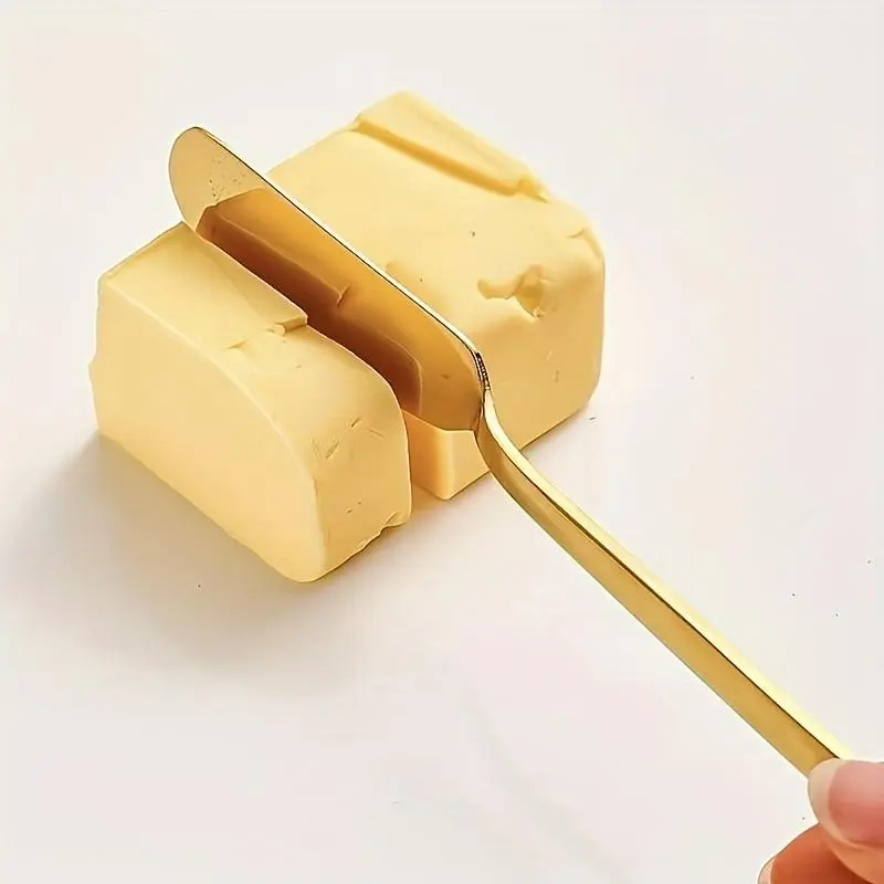 1/3/5pcs Luxury Golden Butter Knife, Stainless Steel Jam Knife, Peanut Butter/Cream/Jelly/Cheese Knife for Breakfast/Sandwiches, Kitchen Accessories, Mirror Polished, Dishwasher Safe, 16.51 cm, Shiny Golden