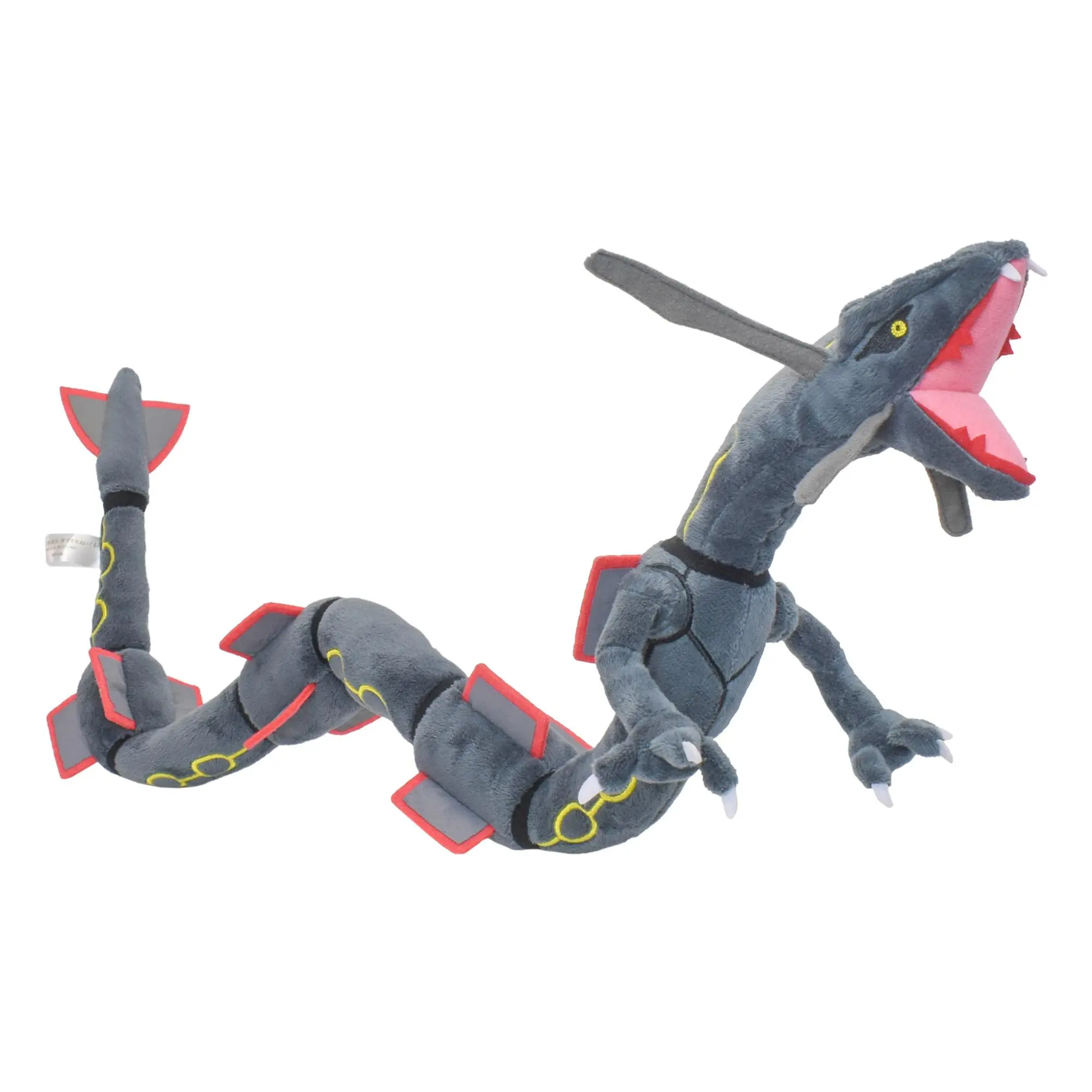 Shiny Rayquaza Plush Toys Stuffed Animal Game for Collectible Gift,Soft Plushies,Cute Cartoon Character Black 12 Inch