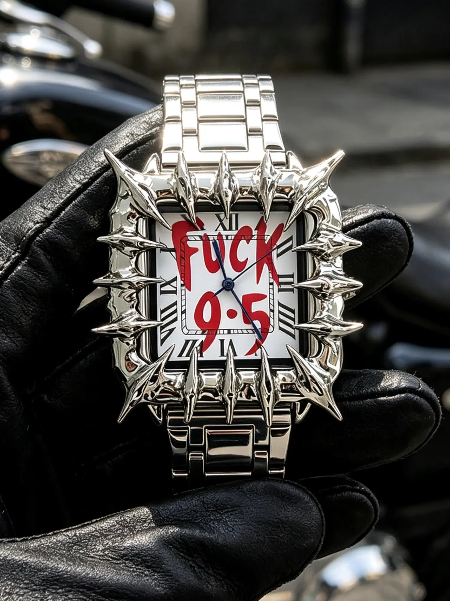 Men's Quartz Watch, Square Dial, Handmade, Vampire Dragon Scale Design, European Style, All Seasons, Suitable for Any Occasion