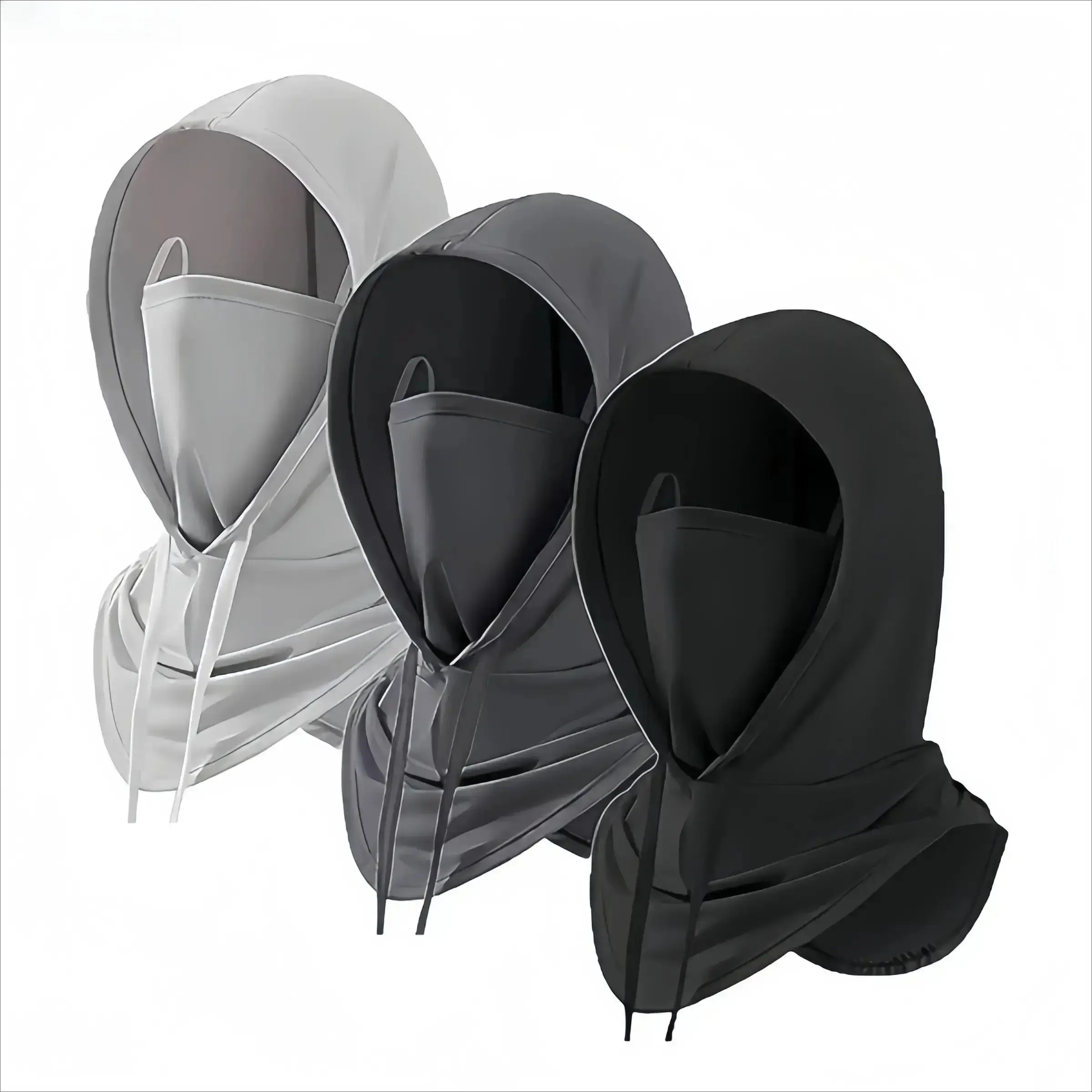 3-Pack Summer Ski Mask, UV-Protection Cooling Neck Gaiter, Breathable Face Cover for Motorcycle Cycling Outdoor Sports, Camping Essential Gift for Men Women, Lightweight, Gaiters, Drawstring, Adjustable