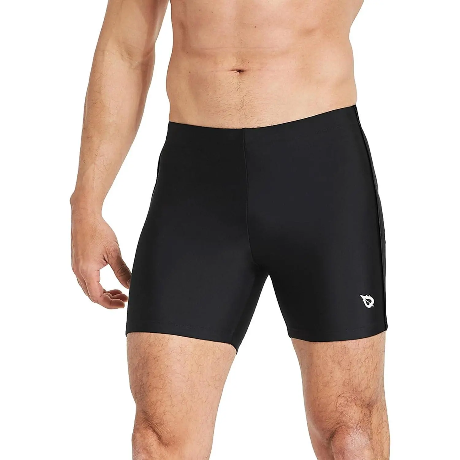 baleaf Men's Swim Jammers Athletic Swimwear Quick Dry Swimsuit UPF 50+| Front Fully Lined; Non-Slip Drawstring; Square Leg Compression Swimsuit; Great for Swimming,Training,Diving,Surfing, Racing
