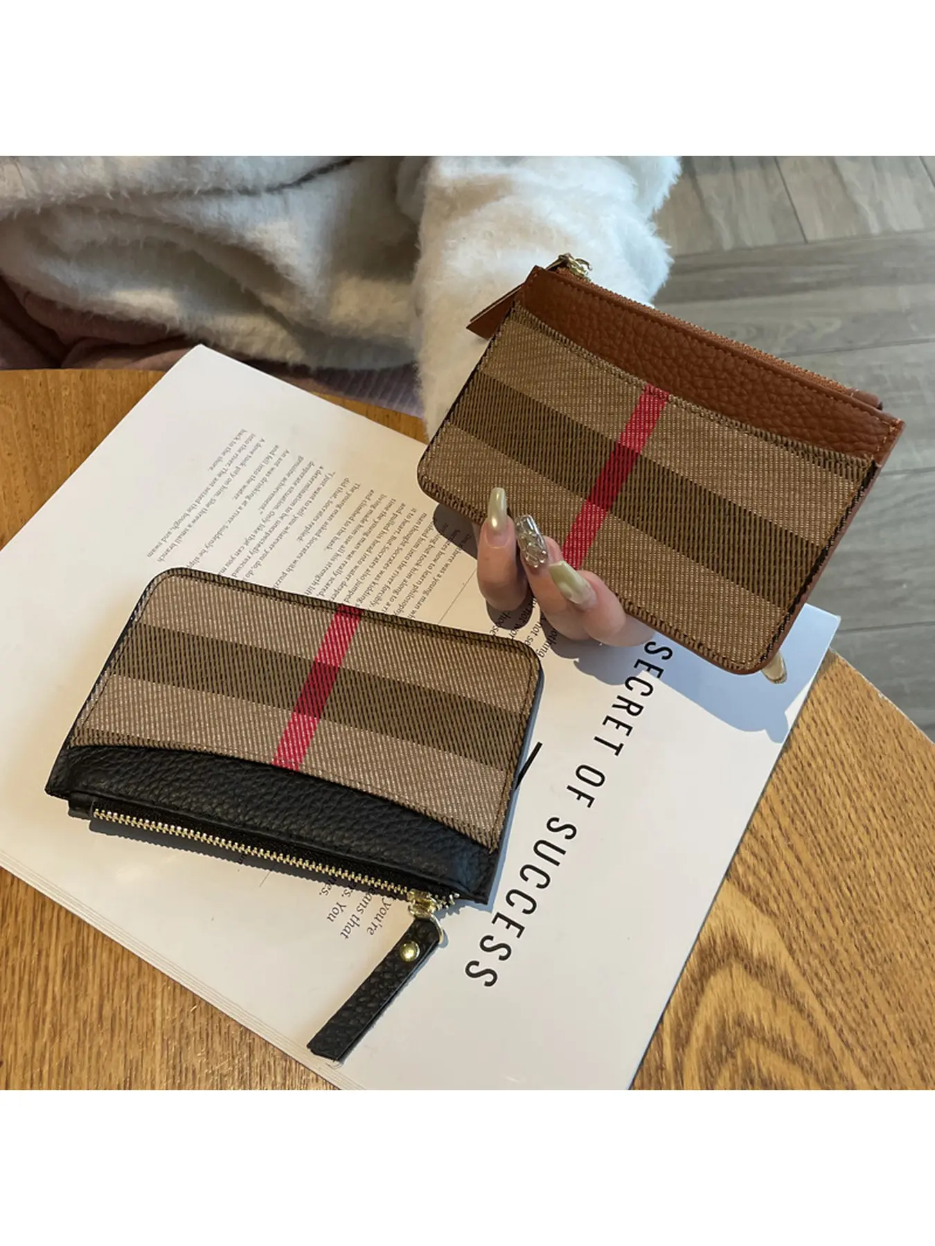 fashionvintageplaidcoinpursewomen2026newmultifunctionlargecapacitysmallwalleteuropeanamericanstoragecoinbag