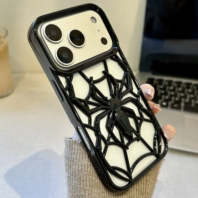 Spider Web Tpu Phone Case, Aesthetic, for iPhone Series 17 Pro Max/16 Plus/15 Pro/14/13/12 Pro/11/17 Air/16e/17e, Protective Cooling Shell
