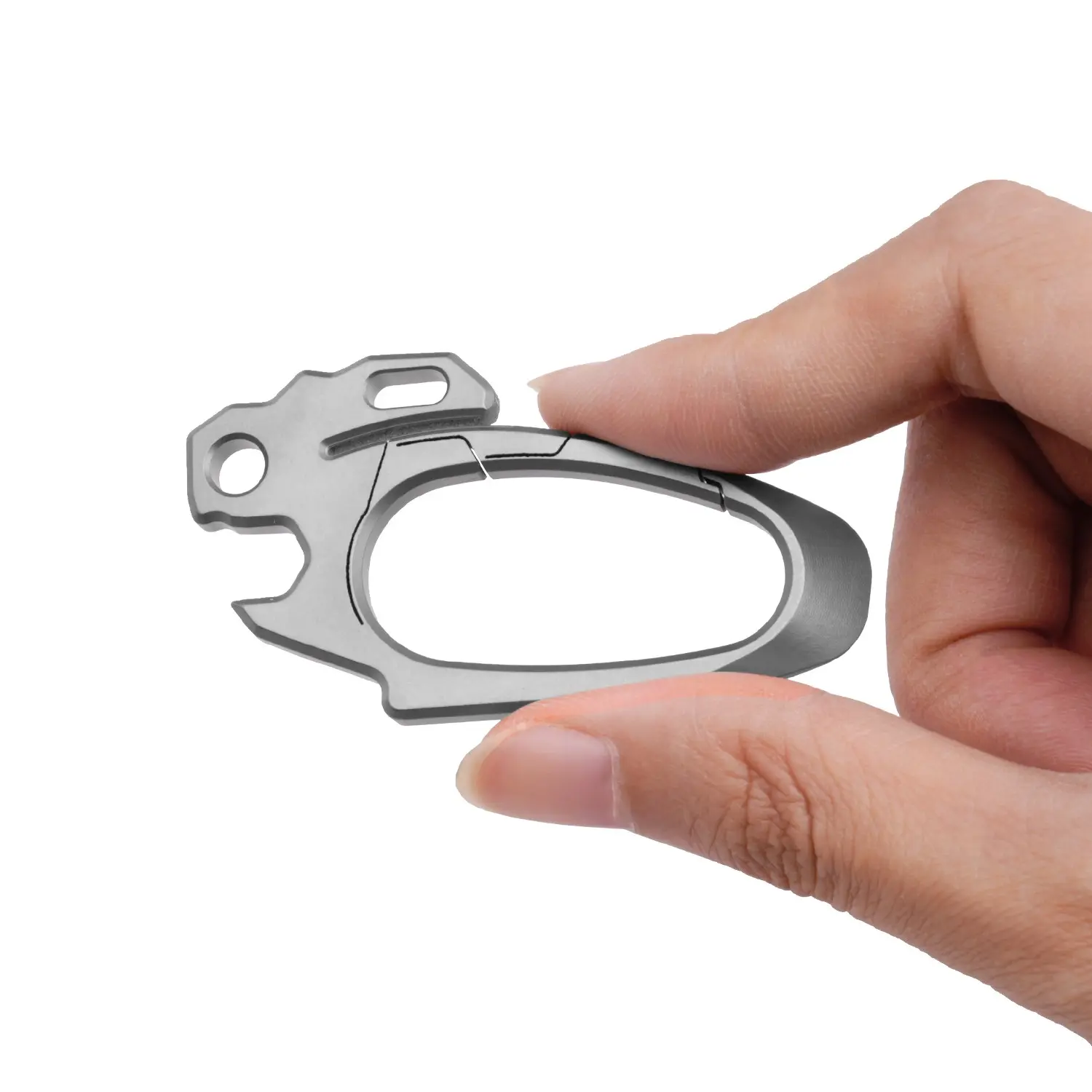 Titanium Alloy Elastic Clip, Lightweight Multi-Functional Tool, Novel Rabbit Shape Design, Durable and Versatile Accessory, Keychain Carabiner