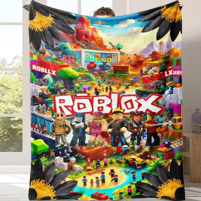 Countdown Blanket Sale! Funny Roblox Plush Throw Blanket, cooling blankets cooling blanket blankets quince bedding, Cozy Lightweight Portable Sofa Cover 4-Season Birthday Christmas Gift For Roblox Game Fans Home Decor