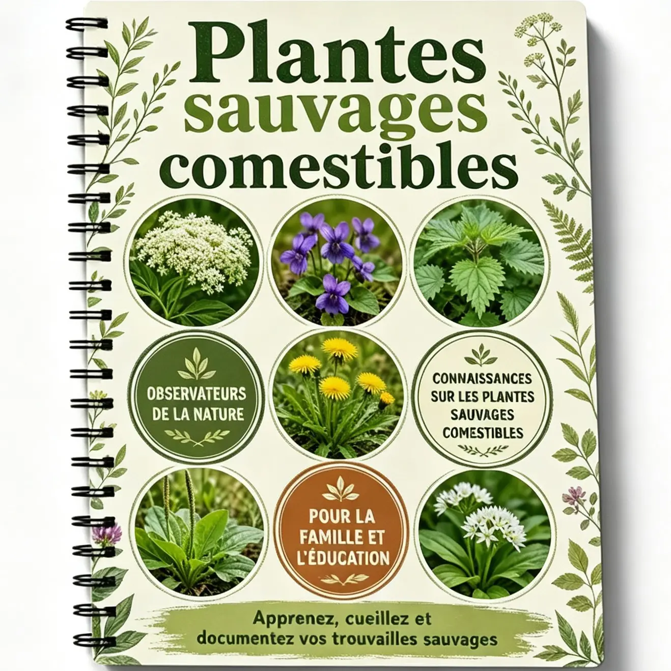 Wild Edible Plants Handbook, Safe Identification & Healthy Foraging Guide for Beginners, Essential Resource for Nature Enthusiasts