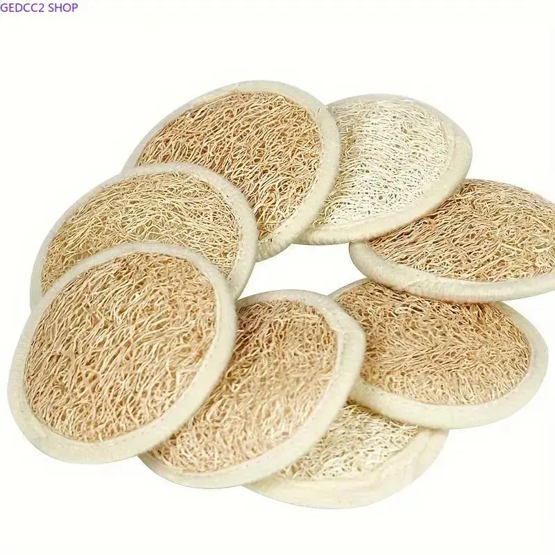 Natural Loofah Slices, 10pcs/set Facial Cleansing Towel, Loofah Exfoliating Makeup Remover Towel, Deep Cleansing Face Towel for Men and Women, Cleansing Cloths, Facial Cleansing Pads