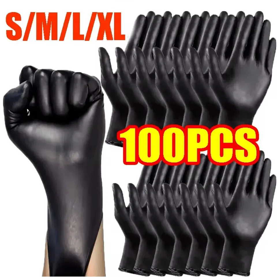 100 Pcs Disposable Gloves, Nitrile Gloves, Kitchen Cooking Tools, Kitchen Gloves For Washing Dishes, Car Washing, Household Cleaning, Work Gloves