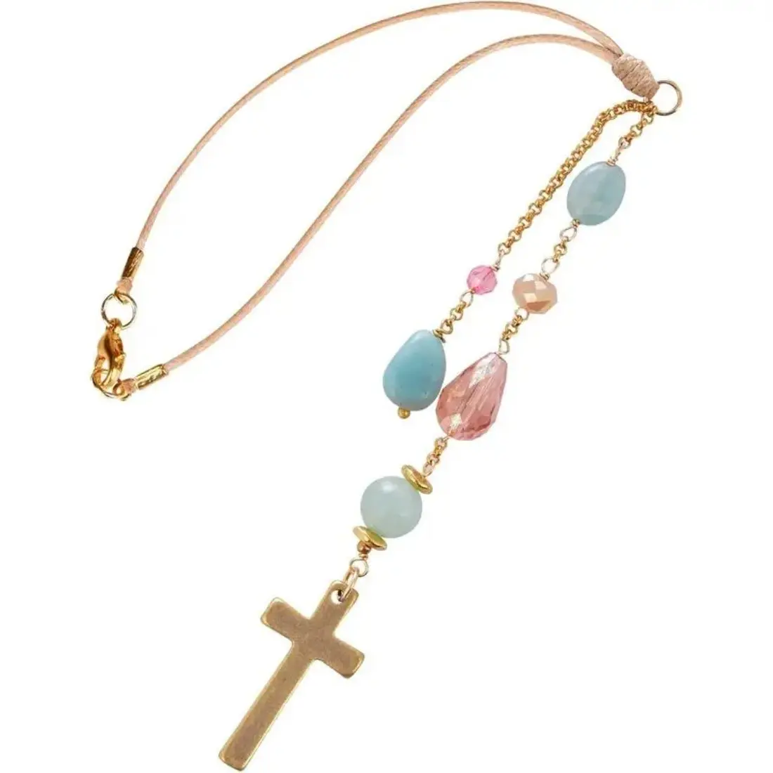 Elegant Cross Crystal Hanging Ornament, Sunlight Capturing Decor for Car Rearview Mirror or Bag, Car Accessories for Personalization, Decoration