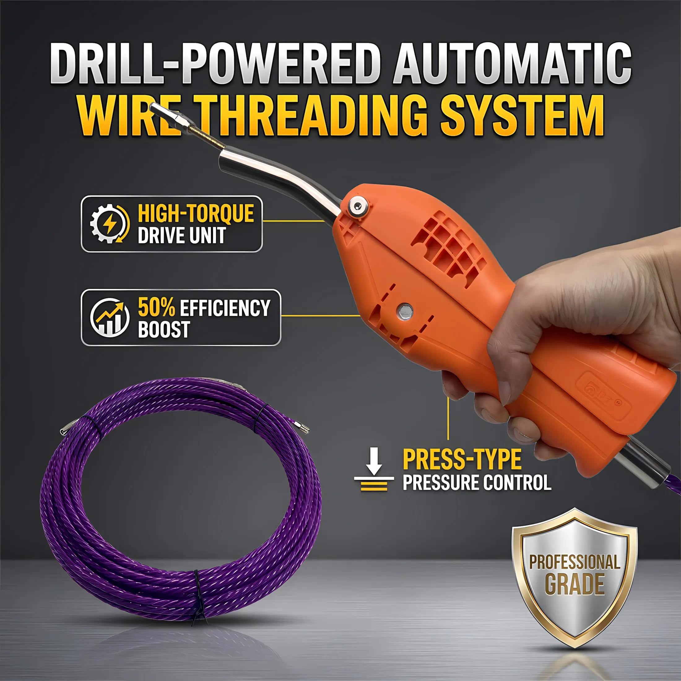 New Electrician Wire Guide, Wiring Assistant Tool, Wall Mounting Aid, Drill-Driven Wire Puller, Essential Electrical Tools, Tools Gadgets