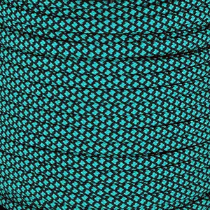 Diamond Pattern Paracord 550 Blue Black 5/32 in x 164 ft 4mm x 50m 7 Inner Strands Parachute Cord Nylon Type III Paracord Ideal for Survival & Camping Gear