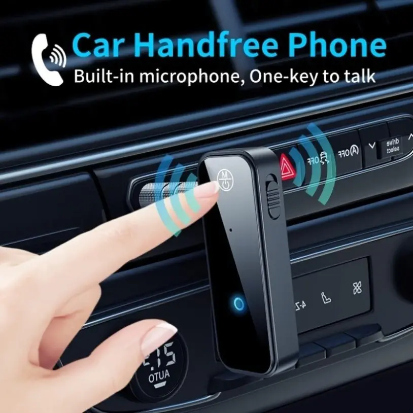 Aux Bluetooth-compatible  5.0 Adapter for Car Auxiliar Audio Blue Tooth para Carro Wireless Dongle with 3.5mm Stereo Systems and Headphones