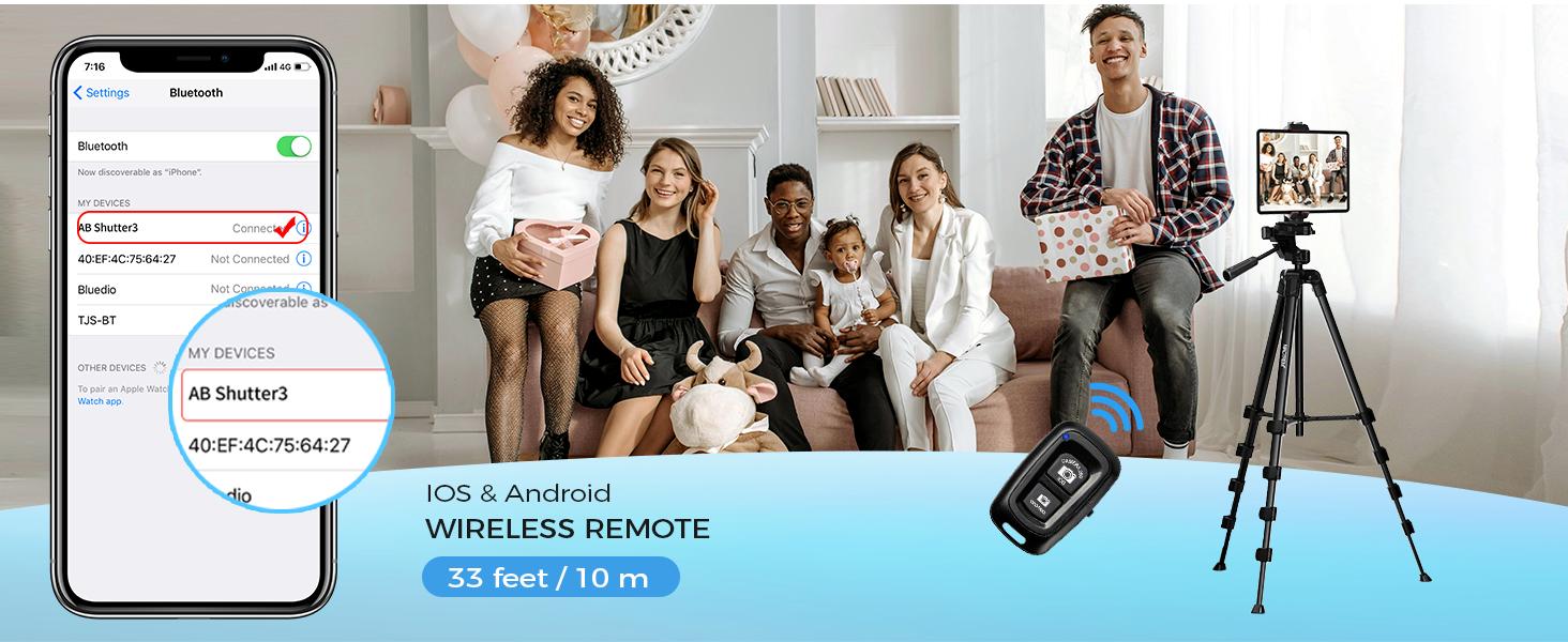 iPhone iPad Tripod Stand, 67" Phone Tripod for iPad Tablet Camera with 2 in1 Holder Remote Carry Bag, Aluminum Extendable iPhone Stand for Video Recording/Selfies/Live Stream/Vlogging