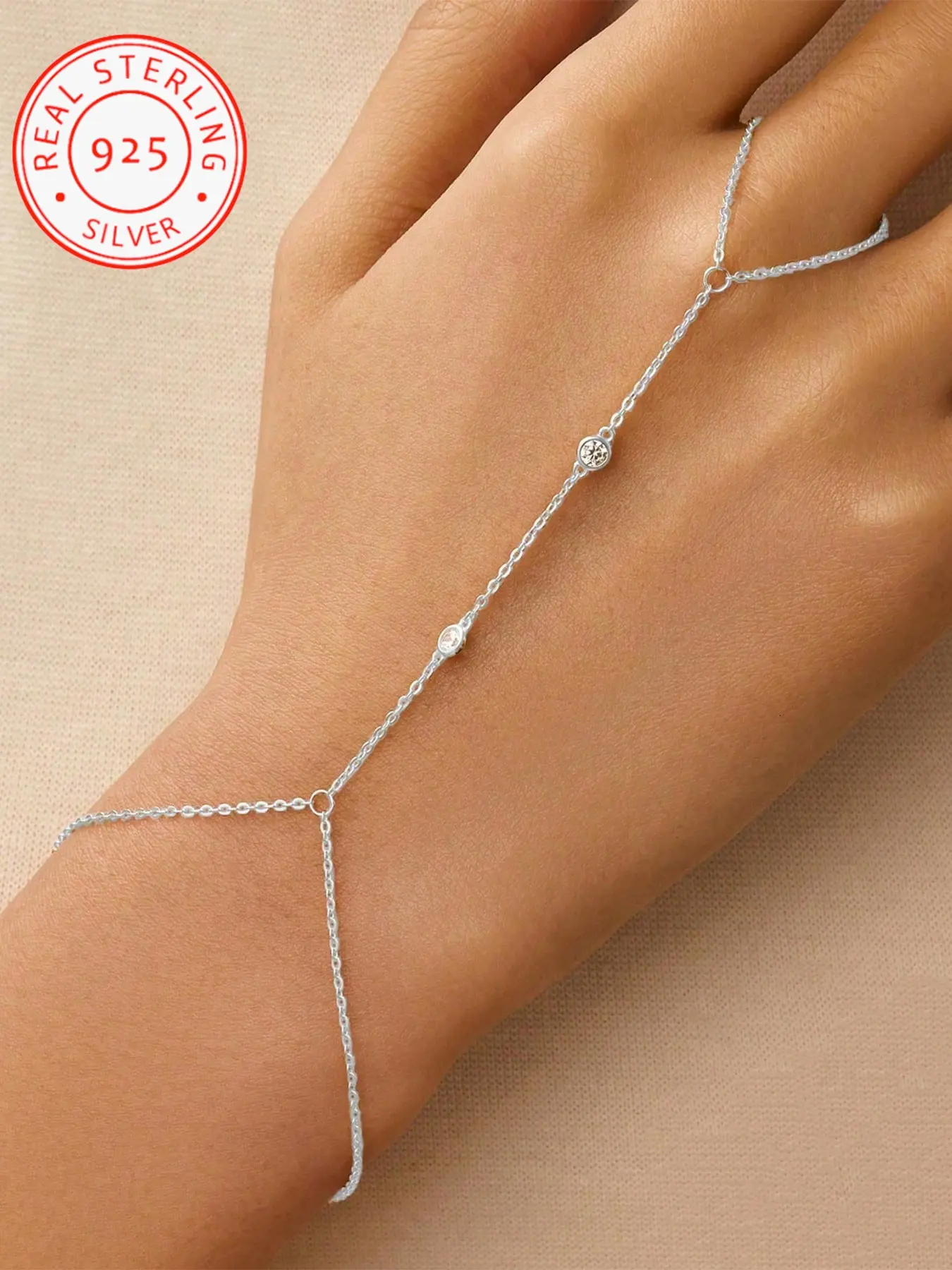925 Silver Zircon Ring and Bracelet Set, Elegant Jewelry Set, Minimalist Fashion Jewelry, Perfect for Daily Wear, Dates, Parties, Holidays