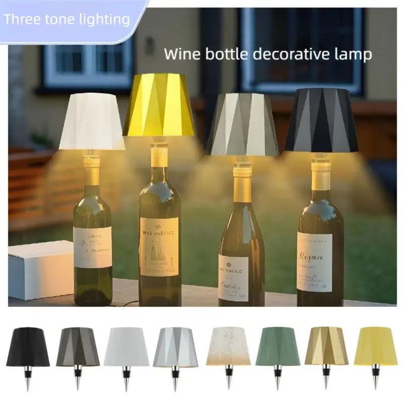 LED Bottle Table Lamp, Rechargeable RGB Dimmable Light, Touch Control, USB PD Charging, Decorative Nightlight for Bar, Restaurant, Bedroom, Decorative Ambient Lamp