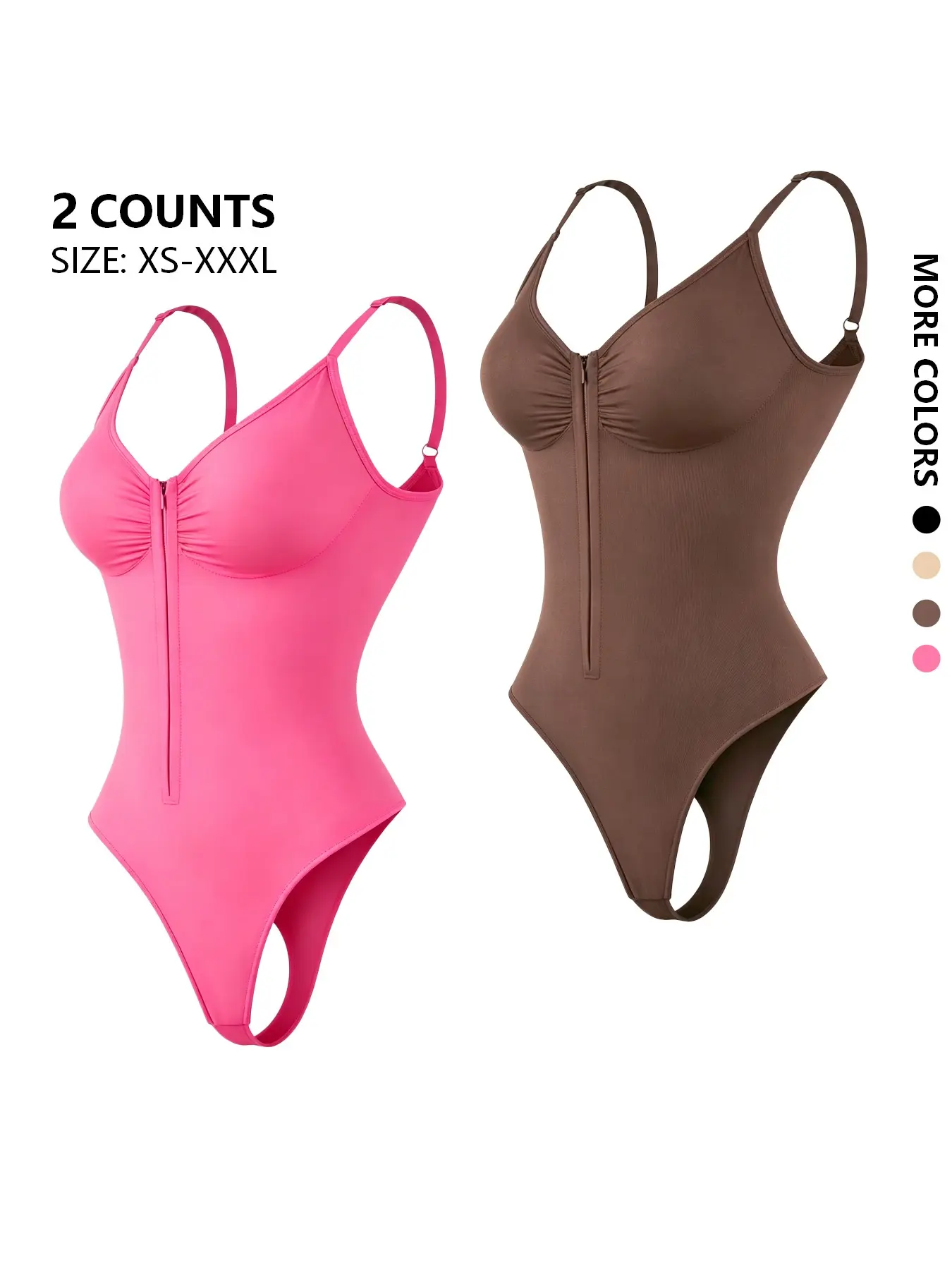Zipper Butt Lifter Belly Control Fit Bodysuit, Seamless Comfortable Wearable Shapewear Tummy Control, European Style Zip Closure, Hot Selling Waist Trainer, Underwear, Compression Waist Shaper