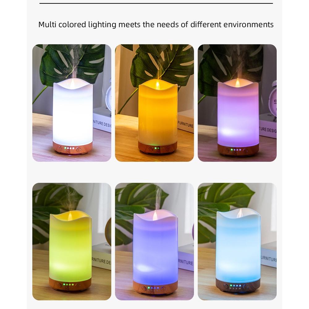 Magical Candlelight Ambiance: Flameless Aroma Diffuser & Humidifier with Timer, Multi-Color Glow & 3 Included Oils - The Perfect Gift