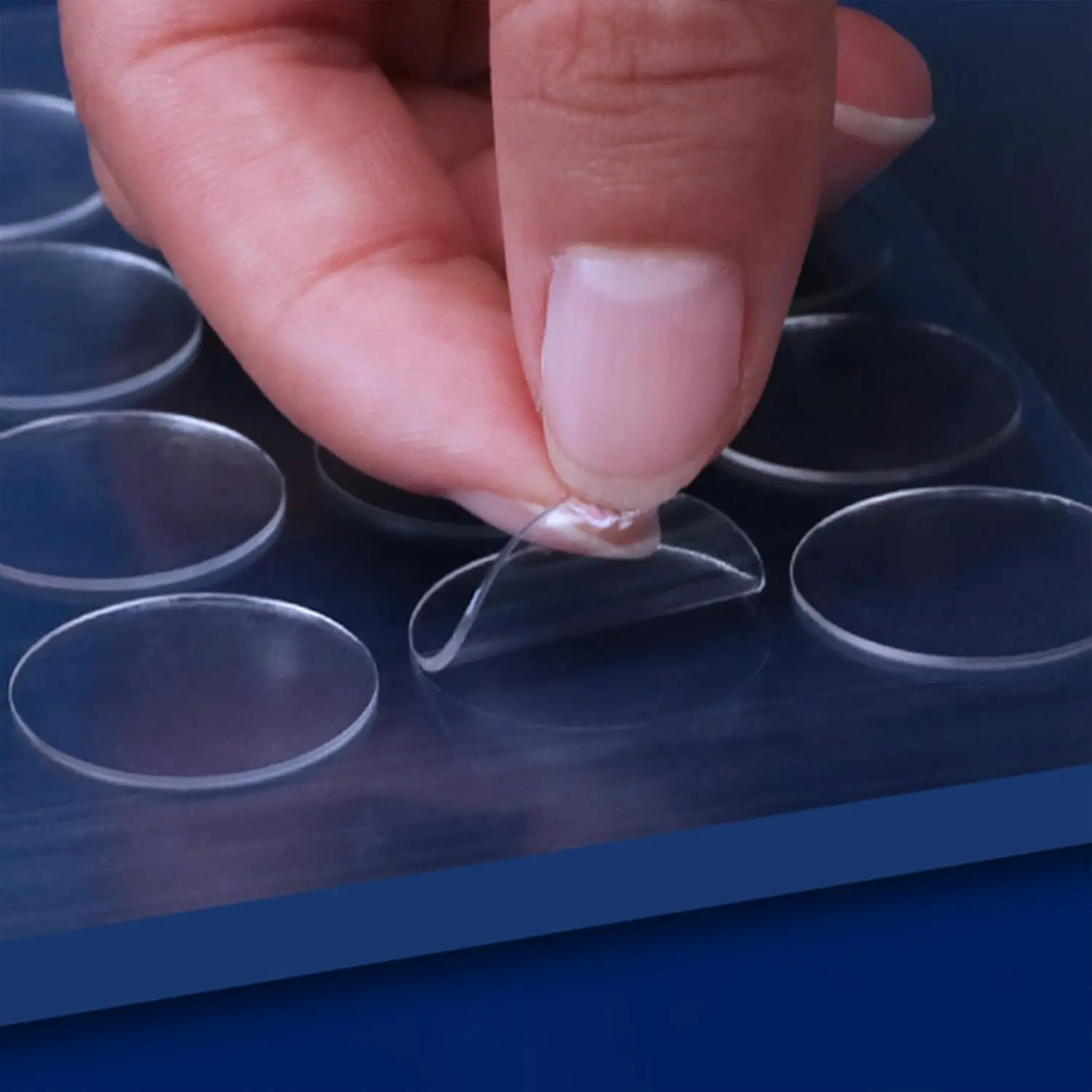 Clear  Double Sided Adhesive Nano Tape, High Temperature Resistant,  Cut Circles, No , High Viscosity (0.98 * 0.98inch)
