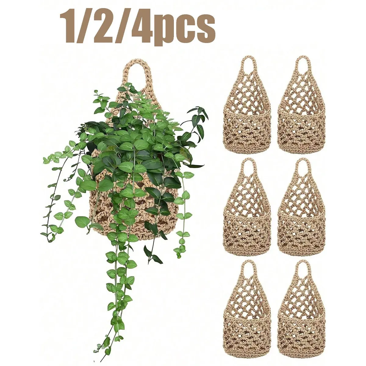 Indoor Plant Hanging Pots, Suitable for Plants Up to 4 Inches, Wall-Mounted Plant Rack, Indoor Hanging Flower Pot, Suspended Plants