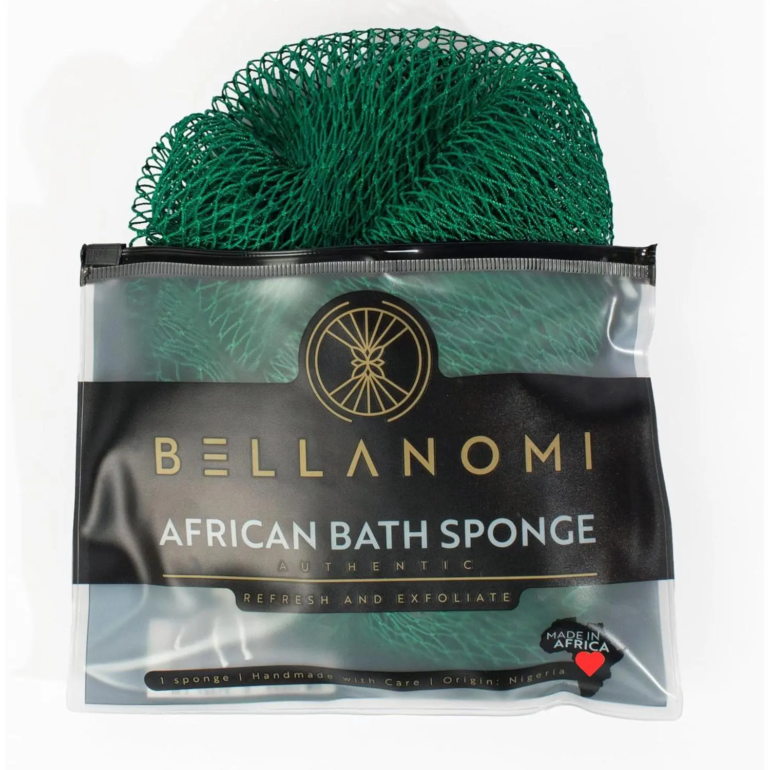 Net Sponge, Authentic, Ethically sourced from Nigeria, 45 inches Long,   for Daily use ( Green)