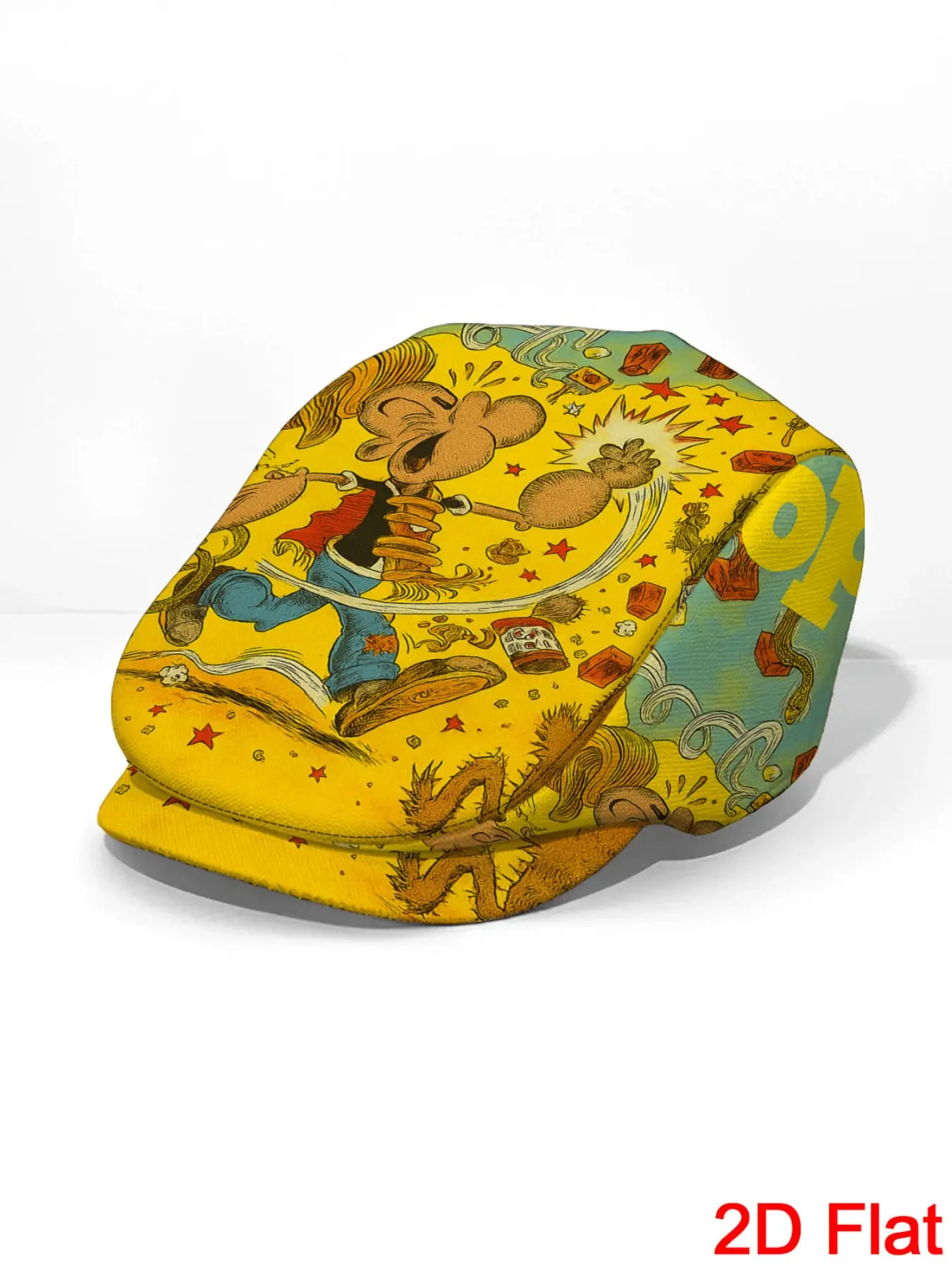 1pc 2D Flat With Popeye comic action Print Men Beret Hat Adjustable Flat Cap Flat-top Hat Vintage Gentleman's Hat Sporty Style Beret Forward Cap Lightweight Design Caps with Designs Ideal for Casual Activities Spring Festival