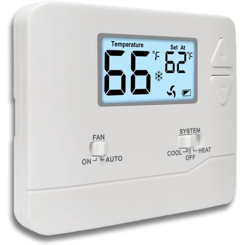 NonProgrammable Thermostat for , Digital Energy-Saving Thermostat,Single-Stage Systems, 1 Heat/1 Cool, Easy DIY Install, White Backlight