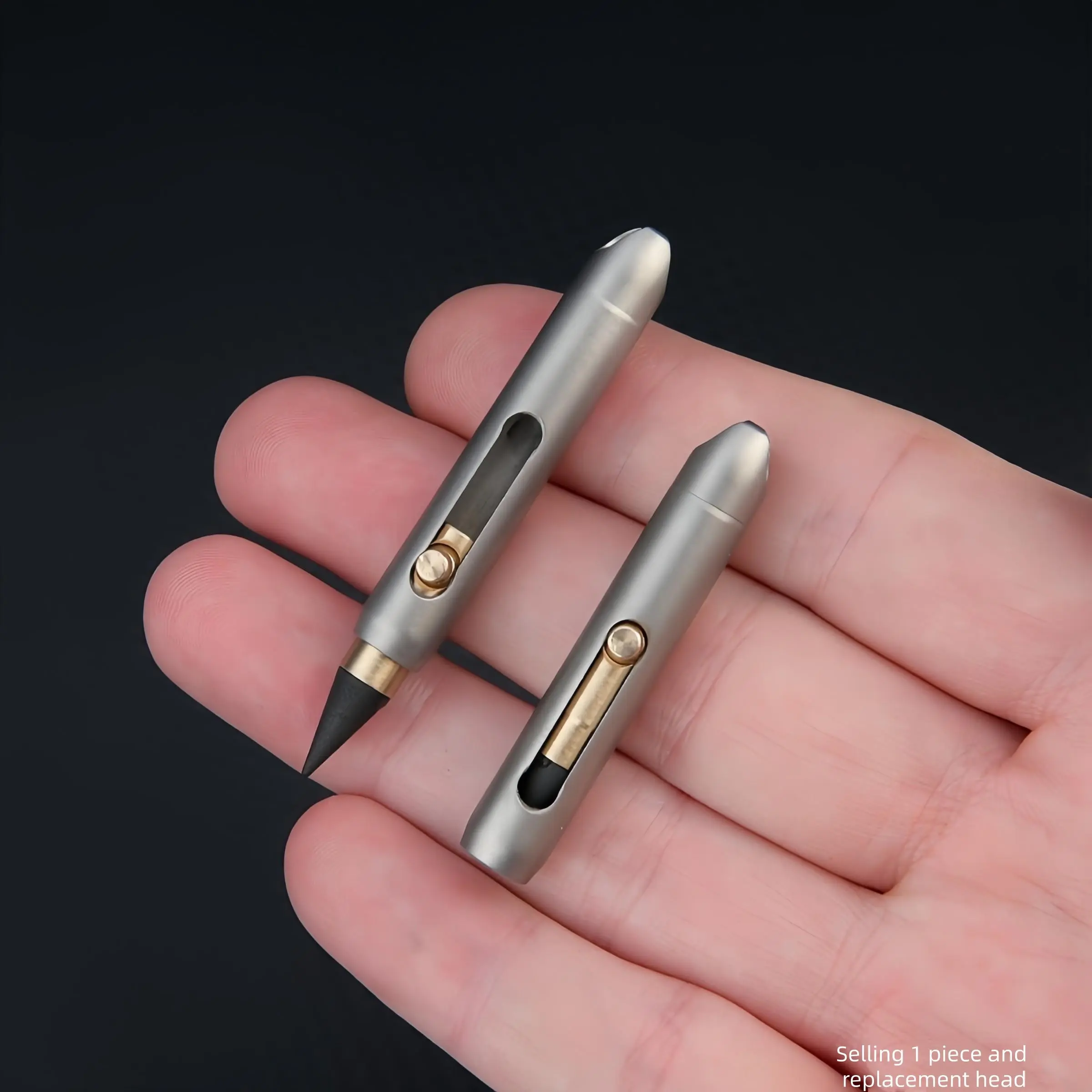 Mini Erasable Pencil with Replaceable Nibs, Mechanical Pencil, Keychain Holder, Titanium Alloy Material, Suitable for Medical and Outdoor Use, Writing Tools, Pencil with Eraser