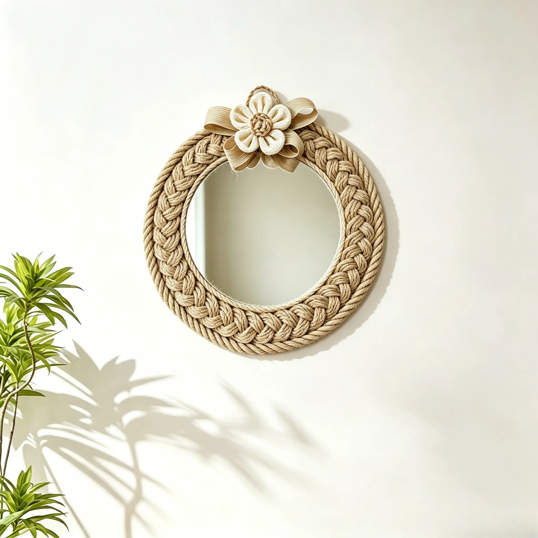 Round Decorative Wall Mounted Mirror, Bohemian Style, Ideal for Bedroom, Living Room, Entryway, Two Styles Available