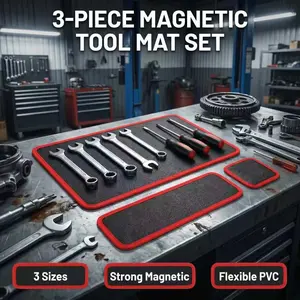 Three-Piece Magnetic Tool Mat Set, PVC Flexible Iron Absorbent Pad, Anti-Slip Repair Tools, Home Storage, Organize Tools, 3 Colors Available