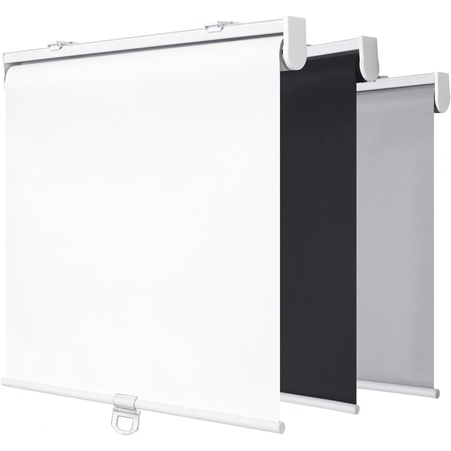 Cordless Blackout Window Roller Shades, Pull Down Spring System Indoor Blinds, Room Darkening Waterproof UV Blocking Thermal Insulated Fabric for Home Office, White, 14"W x 72"H