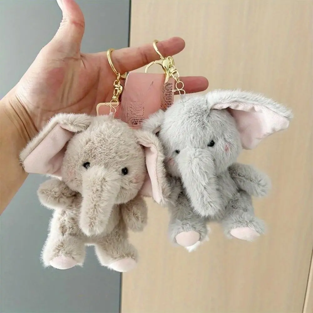 Cute Plush Elephant Keychain, Whimsical Faux Fur Bag Charm for Women, Soft and Durable Key Holder for Purse and Backpacks, Keychain Charms, Key Chain Accessories, Animals Keychain Decor