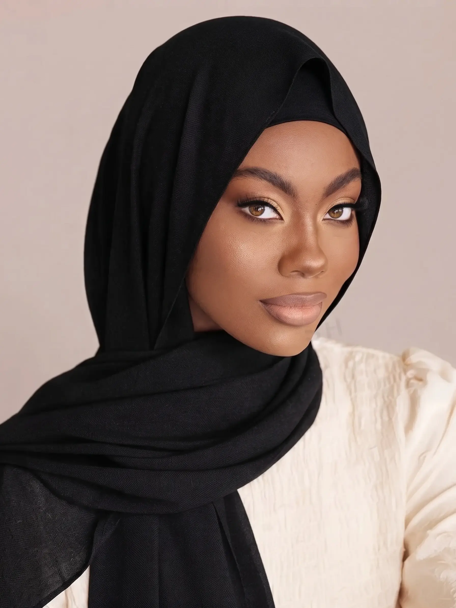 Women's Single Color Beach Chiffon Long Scarf, Muslim Headscarf, Arabic Casual Long Scarf, Sun Protection Wrap, Daily Use