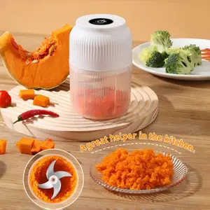 Portable Electric Garlic Chopper, Rechargeable Vegetable Dicer Blender, Ideal for Garlic, Ginger, Nuts, Chili, Onion, Meat