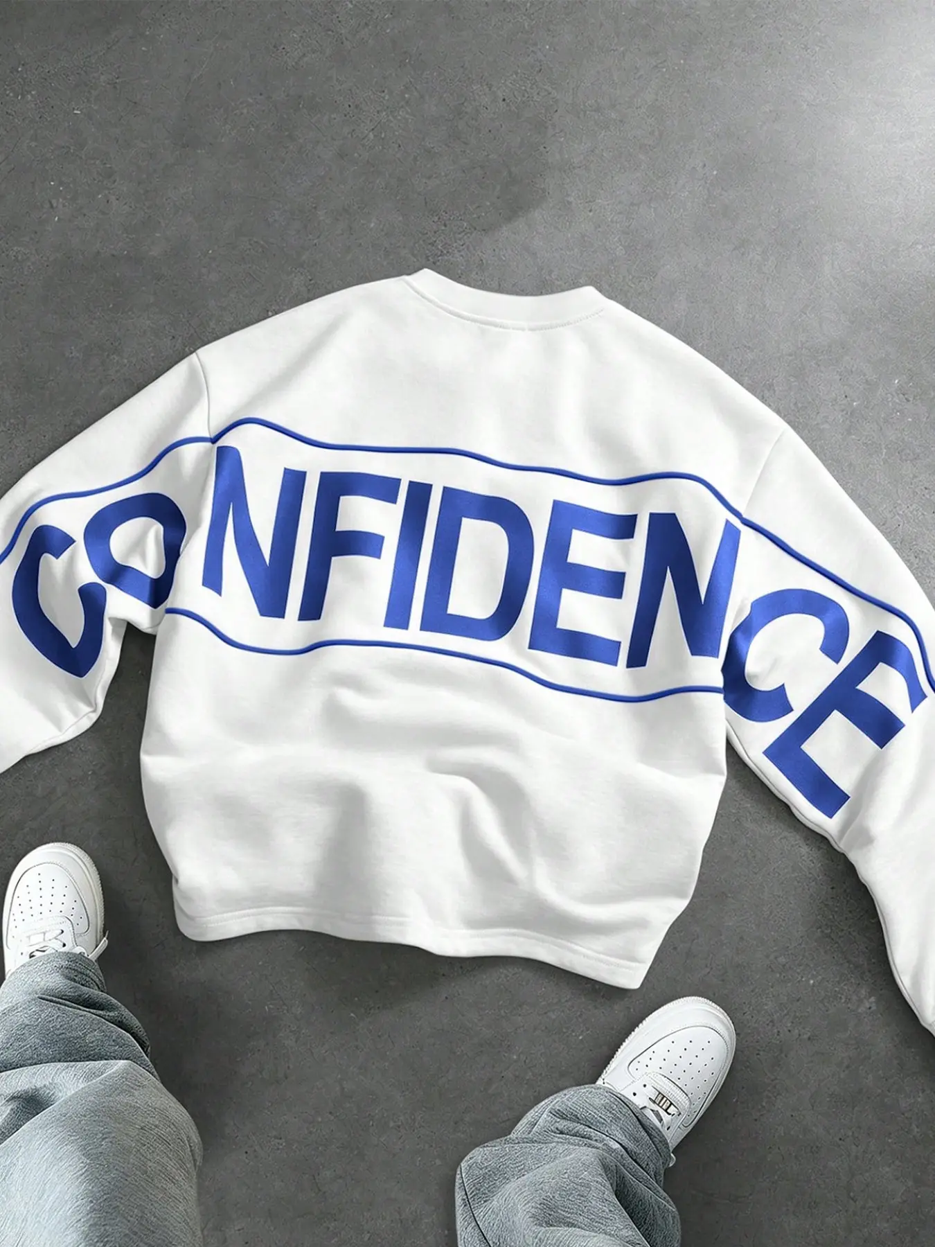Women's Modern Pullover Sweatshirt, Front Back Print, Simple Letter Graphic Top, Long Sleeve Loose Fit, Cozy Casual Wear