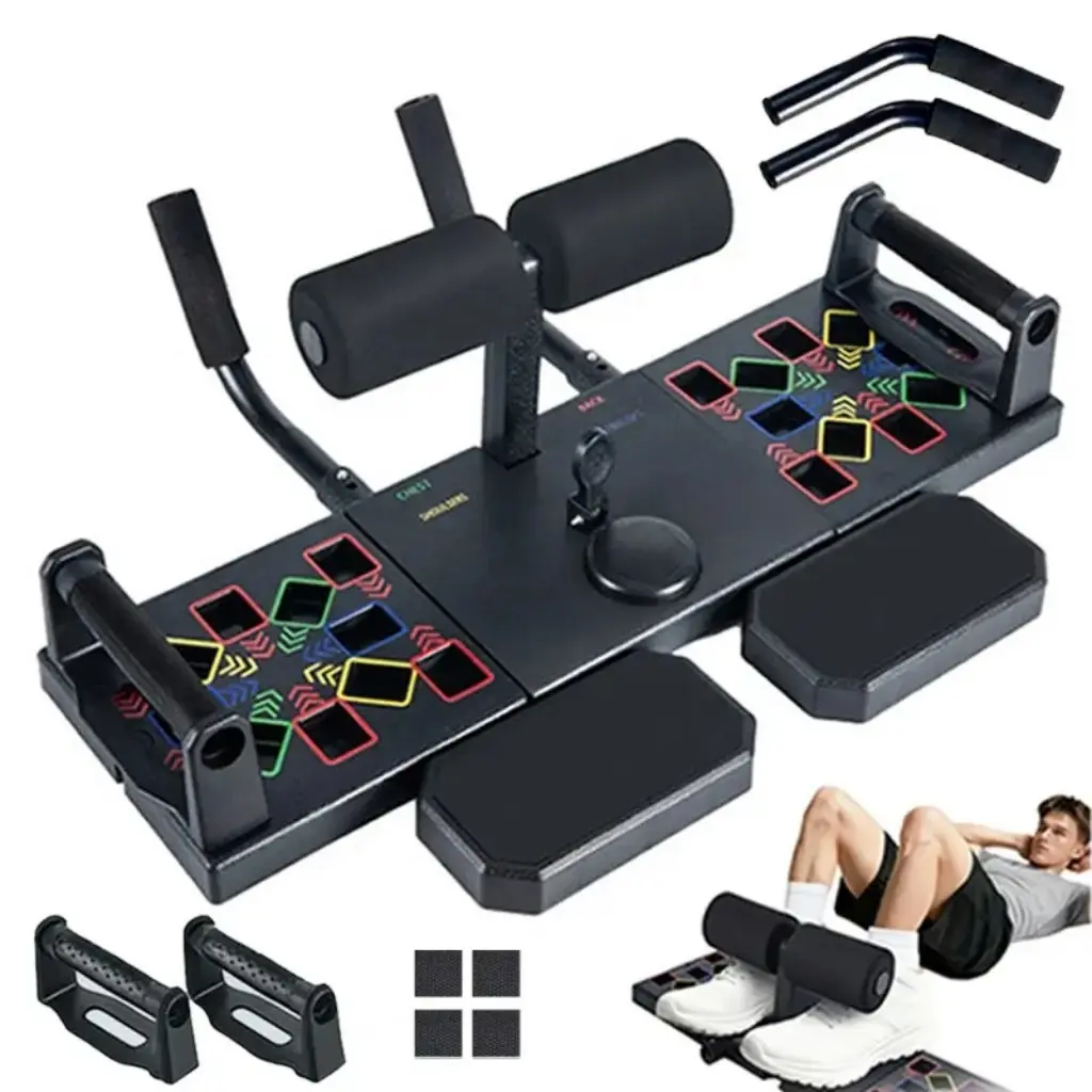 Portable Multi-Functional Muscle Training Board Set, Foldable Push-Up Mat with Handle, Home Fitness Equipment, Foldable Workout Equipment, Ideal Gift for Fitness Enthusiasts