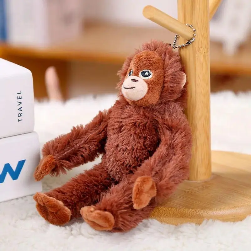Cartoon Punch Monkey Plush Doll Stuffed Keychain Accessories Creative Cute Backpacks Pendant Fans Gift