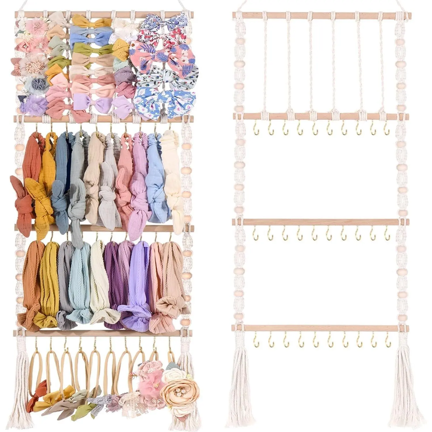Headband Holder Bows Organizer For Girls Holder Baby Headband Hair Accessories Organizer For Baby Bow Hanger Storage For Girls Hair Bows For Toddler Room Wall Decor (W1) New model