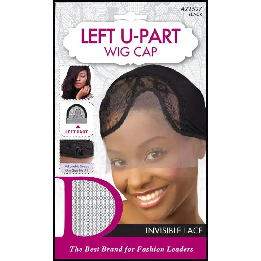 U-PART Wig Cap Black Color 1 count, Weaving Cap Wig Caps for Women Bald Cap, Left U-part Wig Cap Invisible Lace