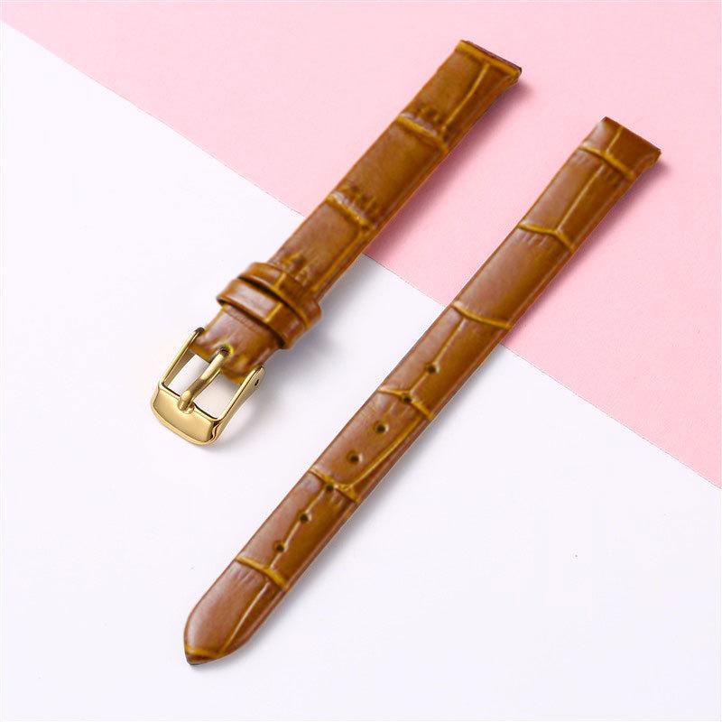 Double-sided top-grain cowhide leather strap, bamboo pattern watch strap, leather watch strap accessories, calfskin