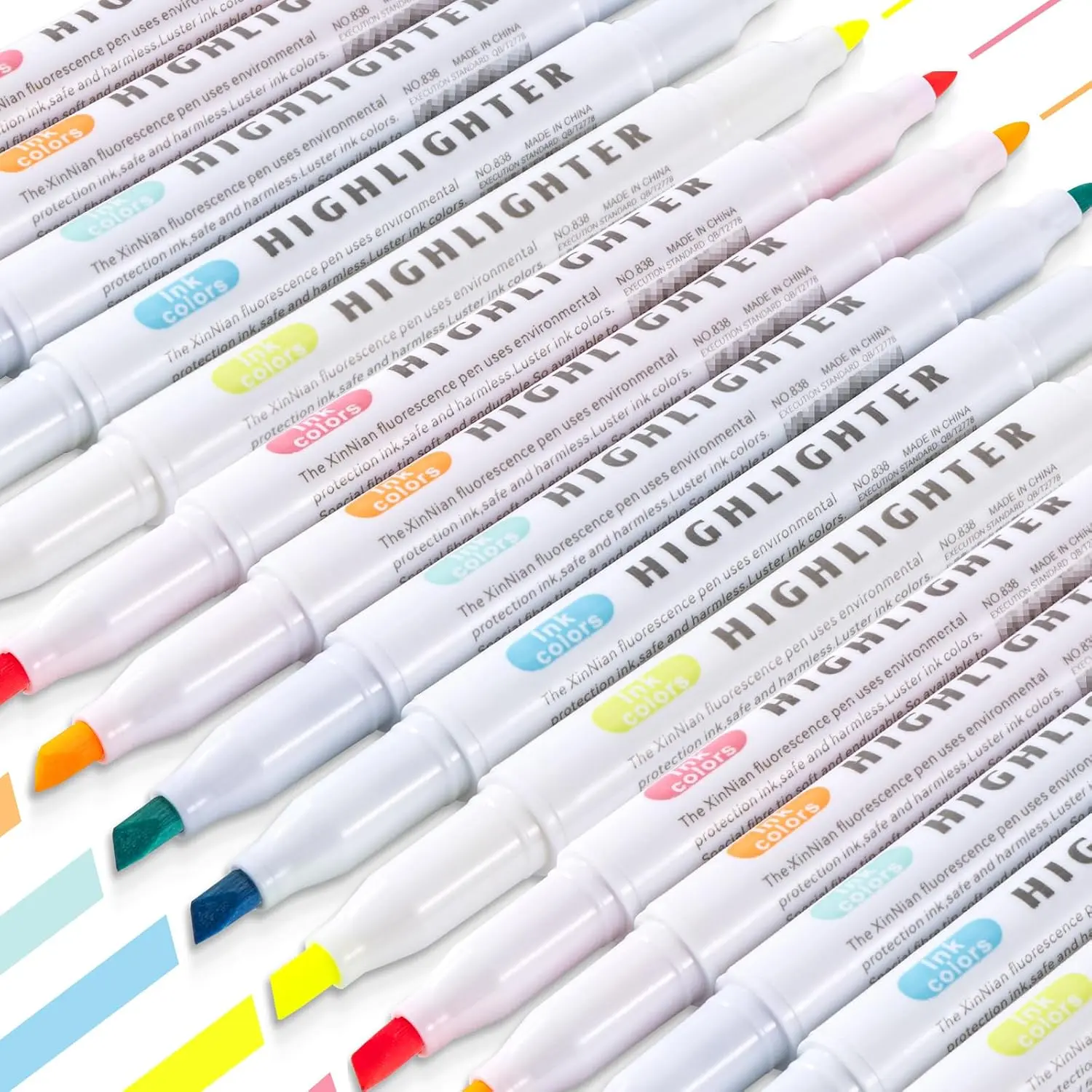 30 Count -Tip Highlighters, 5 Pastel Colors Fine & Bold Tip, Quick-Dry Non-Bleeding Highlighter Markers for  Journaling,School,Office,Notes (5 colors*6pcs highlighters)